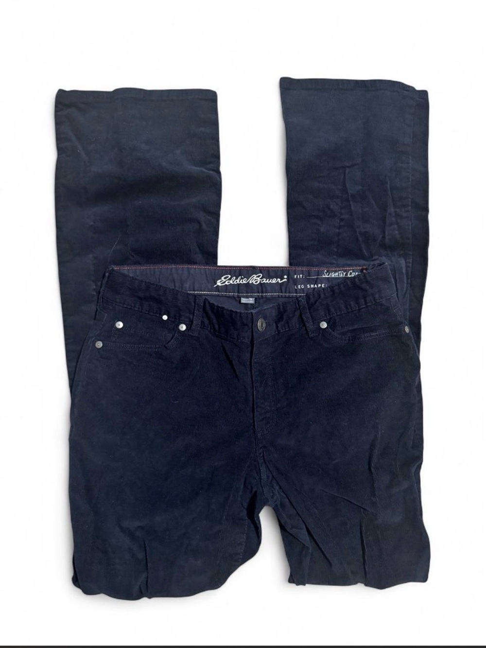 y2k Eddie Bauer Women's Navy Blue Boot Cut Corduroy Pants